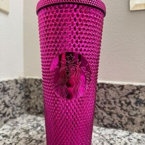 Starbucks Pink Geometric Tumbler Three-Piece Set with Lid and Straw